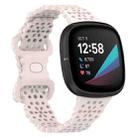 For Fitbit Versa 4 / 3 / Sense 1 / 2 Lace Hollowed Silicone Watch Band(Official Moon White) - 1