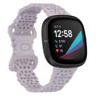 For Fitbit Versa 4 / 3 / Sense 1 / 2 Lace Hollowed Silicone Watch Band(Lavender) - 1