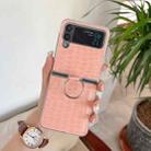 For Samsung Galaxy Z Flip4 Crocodile Pattern+TPU Phone Case with Ring(Pink) - 1