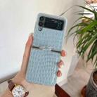 For Samsung Galaxy Z Flip4 Crocodile Pattern+TPU Phone Case with Ring(Blue) - 1