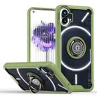 For Nothing Phone 1 Q Shadow 1 Series TPU + PC Phone Case with Ring Holder(Green) - 1