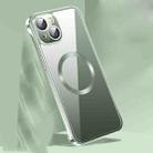 For iPhone 14 Frameless Glass CD MagSafe Case (Dark Green) - 1