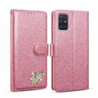 For Samsung Galaxy A51 Glitter Powder Love Leather Phone Case(Rose Red) - 1