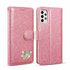 For Samsung Galaxy A53 Glitter Powder Love Leather Phone Case(Rose Red) - 1
