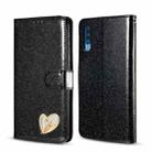 For Samsung Galaxy A50/A50s/A30s Glitter Powder Love Leather Phone Case(Black) - 1