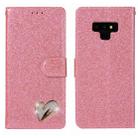 For Samsung Galaxy Note9 Glitter Powder Love Leather Phone Case(Rose Red) - 1