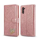 For Samsung Galaxy Note10 Glitter Powder Love Leather Phone Case(Pink) - 1
