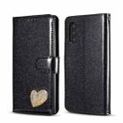 For Samsung Galaxy Note10 Glitter Powder Love Leather Phone Case(Black) - 1