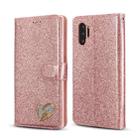 For Samsung Galaxy Note10+ Glitter Powder Love Leather Phone Case(Pink) - 1