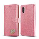 For Samsung Galaxy Note10+ Glitter Powder Love Leather Phone Case(Rose Red) - 1
