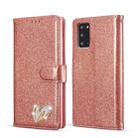 For Samsung Galaxy Note20 Glitter Powder Love Leather Phone Case(Pink) - 1