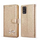 For Samsung Galaxy Note20 Glitter Powder Love Leather Phone Case(Gold) - 1