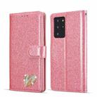 For Samsung Galaxy Note20 Ultra Glitter Powder Love Leather Phone Case(Rose Red) - 1