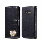 For Samsung Galaxy S10e Glitter Powder Love Leather Phone Case(Black) - 1