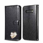 For Samsung Galaxy S10+ Glitter Powder Love Leather Phone Case(Black) - 1