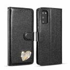 For Samsung Galaxy S20+ Glitter Powder Love Leather Phone Case(Black) - 1