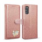 For Samsung Galaxy S20 FE Glitter Powder Love Leather Phone Case(Pink) - 1