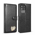 For Samsung Galaxy S20 UItra Glitter Powder Love Leather Phone Case(Black) - 1