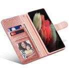 For Samsung Galaxy S21 Ultra 5G Glitter Powder Love Leather Phone Case(Pink) - 4