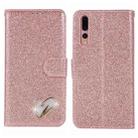 For Huawei P20 Pro Glitter Powder Love Leather Phone Case(Pink) - 1