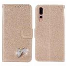 For Huawei P20 Pro Glitter Powder Love Leather Phone Case(Gold) - 1