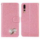 For Huawei P20 Pro Glitter Powder Love Leather Phone Case(Rose Red) - 1