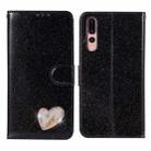 For Huawei P20 Pro Glitter Powder Love Leather Phone Case(Black) - 1