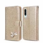 For Huawei P30 Glitter Powder Love Leather Phone Case(Gold) - 1