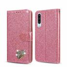 For Huawei P30 Glitter Powder Love Leather Phone Case(Rose Red) - 1