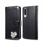 For Huawei P30 Glitter Powder Love Leather Phone Case(Black) - 1