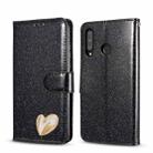 For Huawei P30 Lite Glitter Powder Love Leather Phone Case(Black) - 1