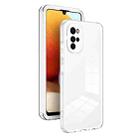 For Motorola Moto G22 3 in 1 Clear TPU Color PC Frame Phone Case(White) - 1