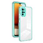 For Motorola Moto G22 3 in 1 Clear TPU Color PC Frame Phone Case(Light Green) - 1