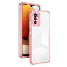 For Motorola Moto G42 3 in 1 Clear TPU Color PC Frame Phone Case(Pink) - 1