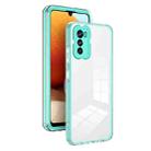 For Motorola Moto G42 3 in 1 Clear TPU Color PC Frame Phone Case(Light Green) - 1