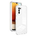 For Motorola Moto G52 3 in 1 Clear TPU Color PC Frame Phone Case(White) - 1