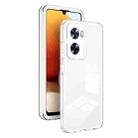 For OPPO A57 4G 2022 3 in 1 Clear TPU Color PC Frame Phone Case(White) - 1