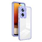 For OPPO A57 4G 2022 3 in 1 Clear TPU Color PC Frame Phone Case(Purple) - 1