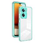 For OPPO A77 5G 3 in 1 Clear TPU Color PC Frame Phone Case(Light Green) - 1