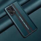 For OPPO Find X5 Carbon Fiber Texture Plain Leather Phone Case(Dark Green) - 1