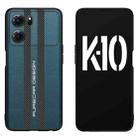 For OPPO K10 Carbon Fiber Texture Plain Leather Phone Case(Dark Green) - 1