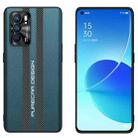 For OPPO Reno6 Pro Carbon Fiber Texture Plain Leather Phone Case(Dark Green) - 1