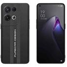 For OPPO Reno8 Pro Carbon Fiber Texture Plain Leather Phone Case(Black) - 1