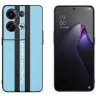 For OPPO Reno8 Pro+ Carbon Fiber Texture Plain Leather Phone Case(Sky Blue) - 1