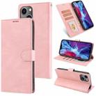 For iPhone 14 Fantasy Classic Skin-feel Calfskin Texture Leather Case(Rose Gold) - 1