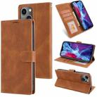 For iPhone 14 Fantasy Classic Skin-feel Calfskin Texture Leather Case(Brown) - 1