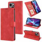 For iPhone 14 Plus  Fantasy Classic Skin-feel Calfskin Texture Leather Case(Red) - 1