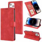 For iPhone 14 Pro Fantasy Classic Skin-feel Calfskin Texture Leather Case(Red) - 1