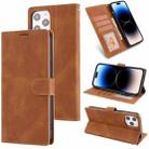 For iPhone 14 Pro Fantasy Classic Skin-feel Calfskin Texture Leather Case(Brown) - 1