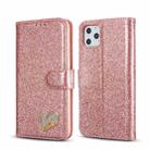 For iPhone 11 Pro Max Glitter Powder Love Leather Phone Case (Pink) - 1